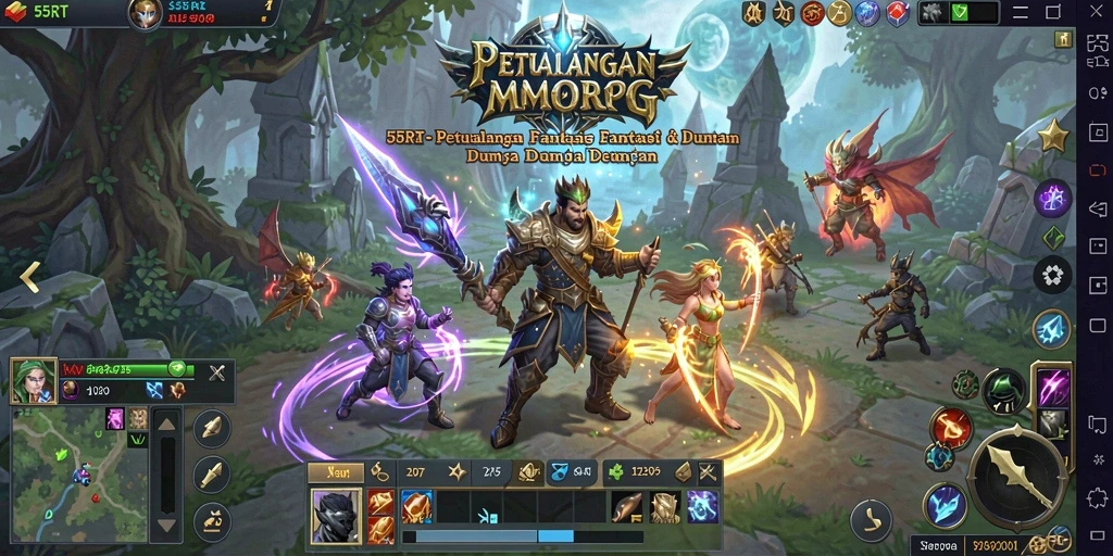 Menampilkan aksi seru dalam dunia magis 55RT.