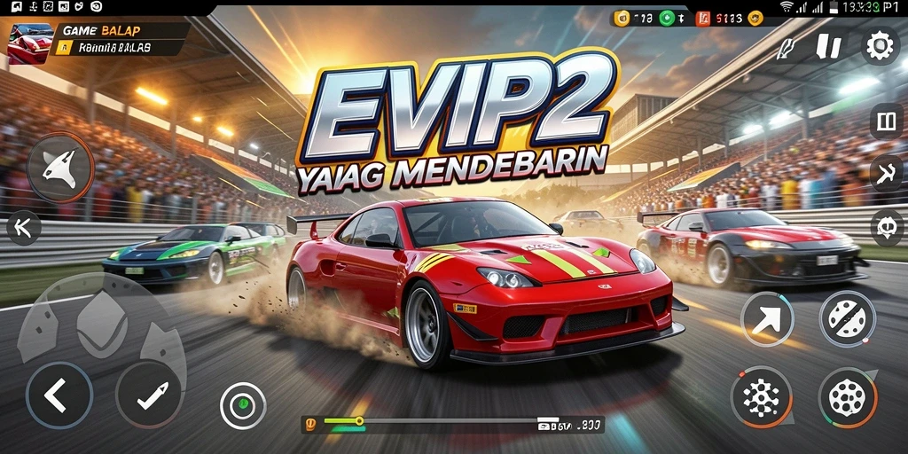 Gameplay balap yang mendebarkan dengan mobil kustomisasi.