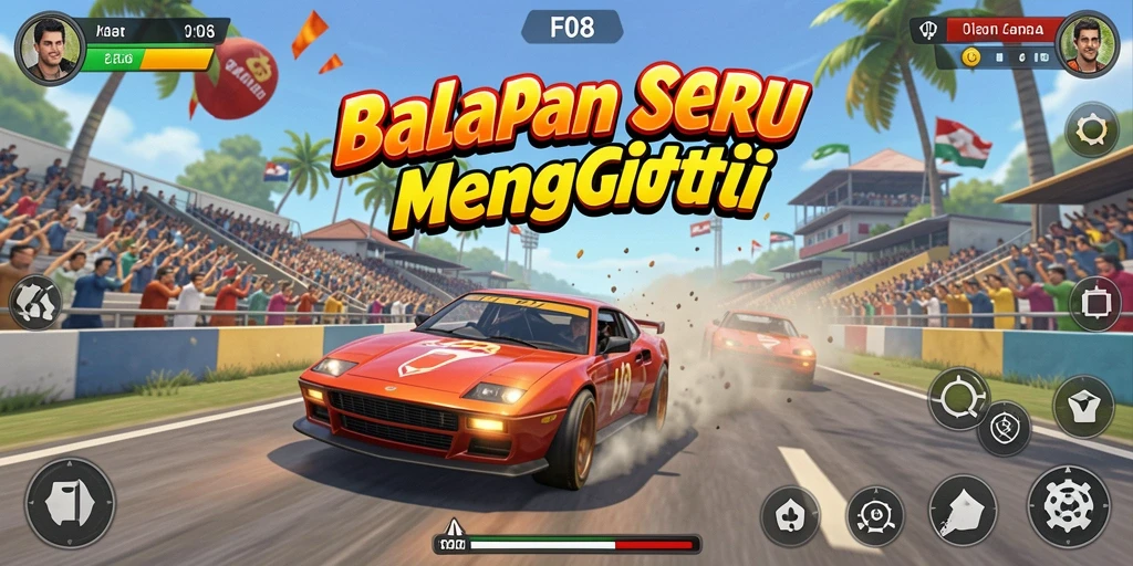 Tampilan gameplay Racing yang mendebarkan di F08.