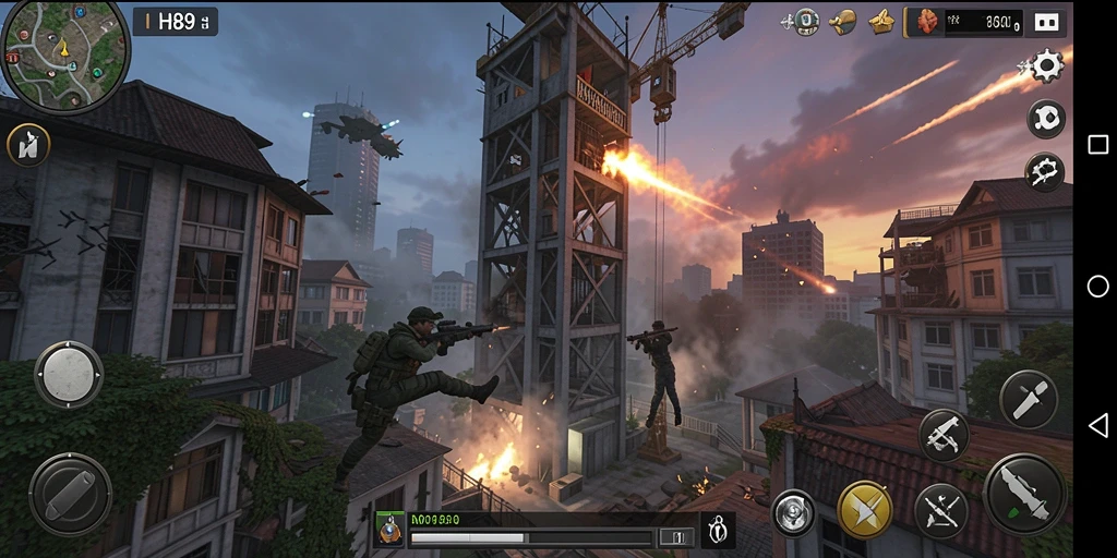 Tangkapan layar menampilkan aksi seru dalam H89 Tower Defense.