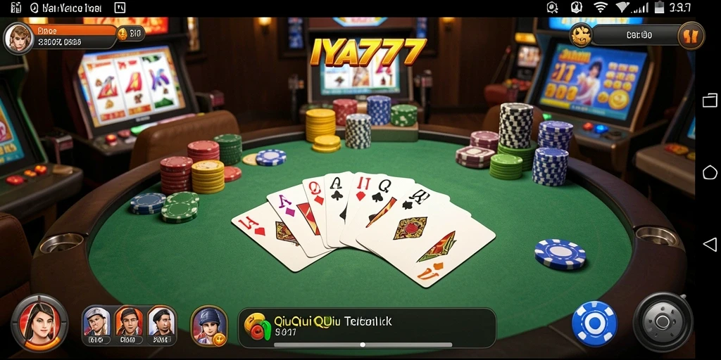 Screenshot IYA777 menampilkan gameplay seru dari QiuQiu.