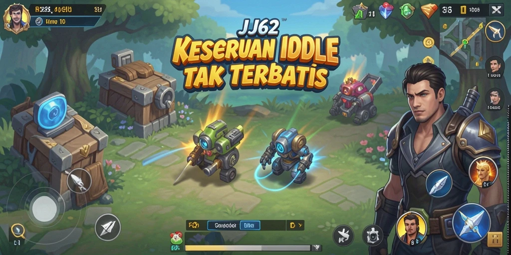 Tampilan gameplay JJ62 yang menakjubkan dengan mekanik Idle yang menarik.