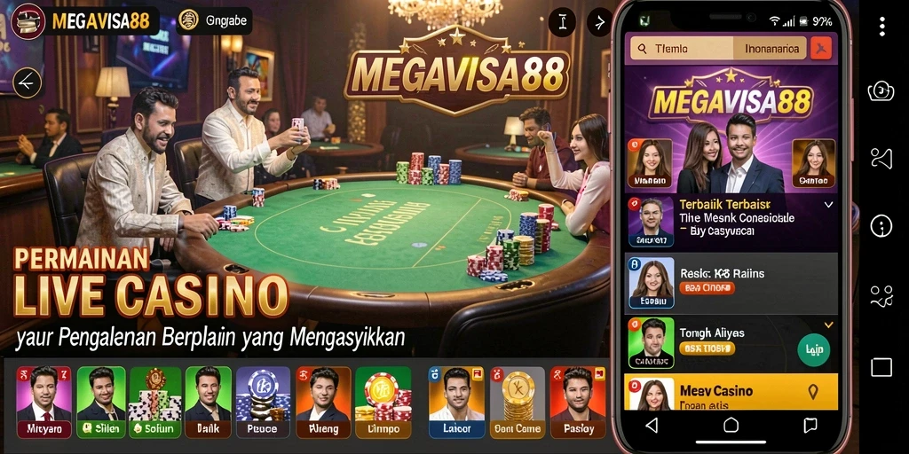 Screenshot dari gameplay Live Casino MEGAVISA88 yang mendebarkan dan interaktif.