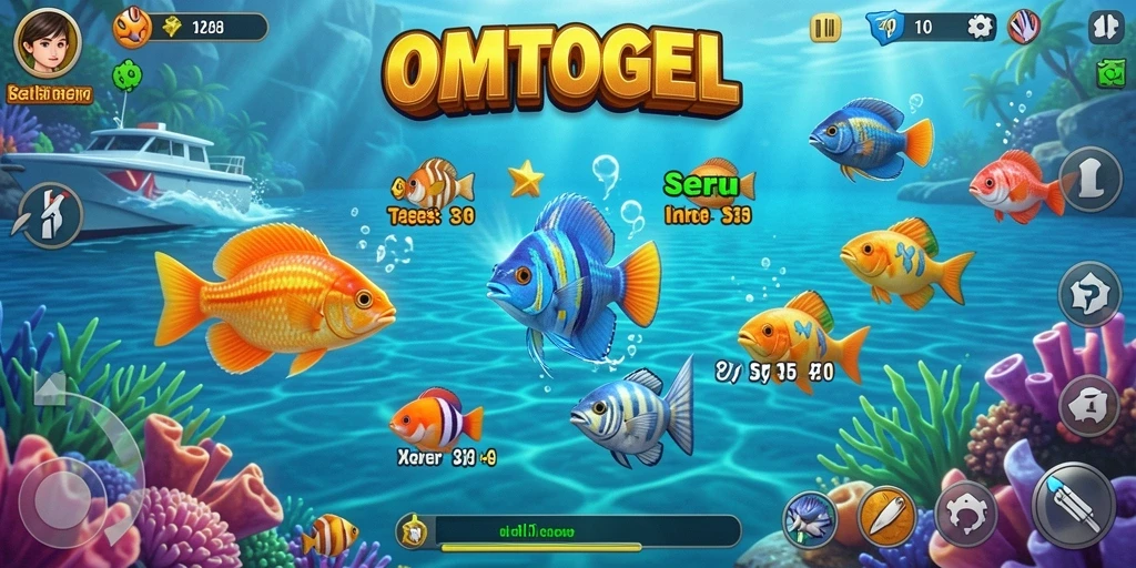 Tampilan gameplay seru saat bermain Tembak Ikan di OMTOGEL.