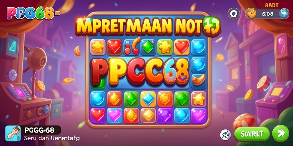 Tampilkan gameplay menarik PGG68 dengan permata warna-warni.