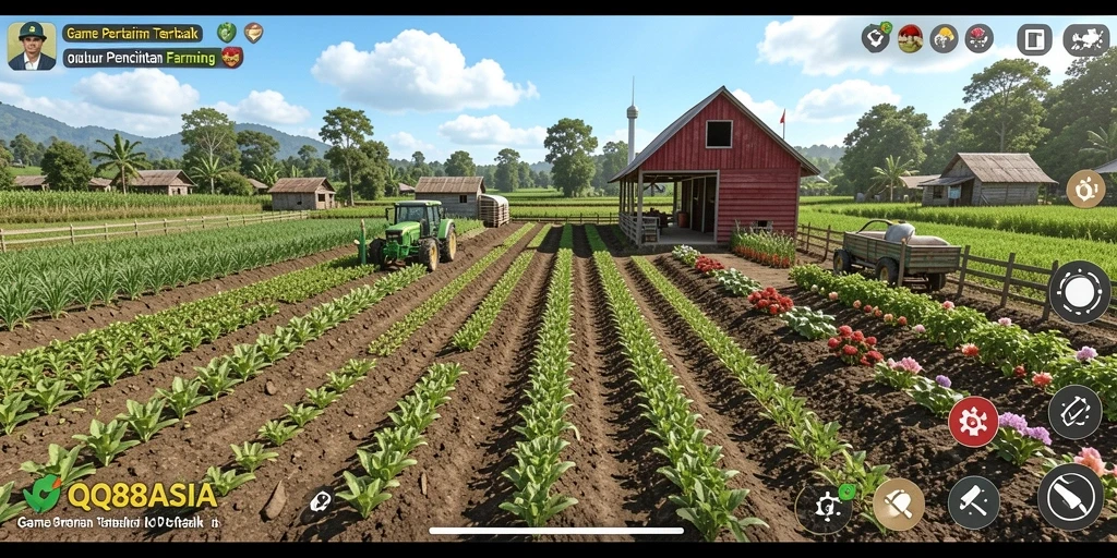 Tampilan gameplay QQ88ASIA yang menarik dalam dunia Farming.