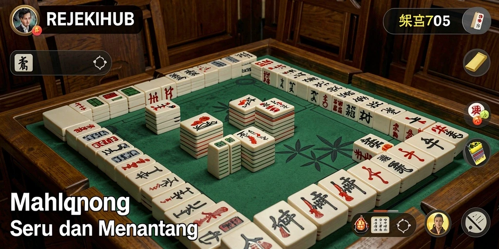 Tangkapan layar gameplay seru di REJEKIHUB yang menunjukkan aksi Mahjong.