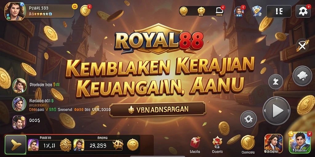 Screenshot gameplay <strong>ROYAL88</strong> menunjukkan strategi membangun kerajaan finansial.