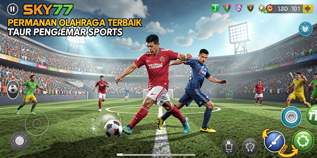 Screenshot gameplay <strong>SKY77</strong> yang menampilkan aksi olahraga seru.