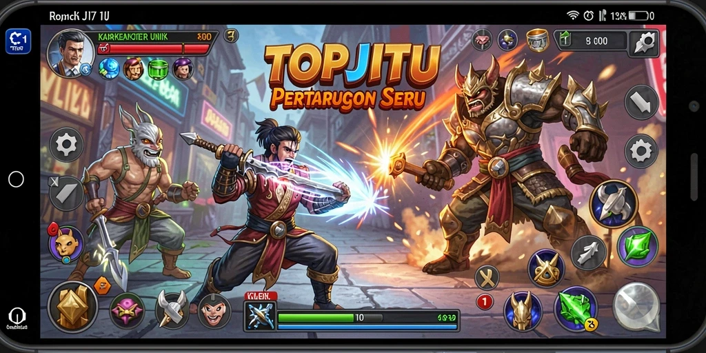 Gameplay menegangkan dengan aksi pertarungan yang intens.