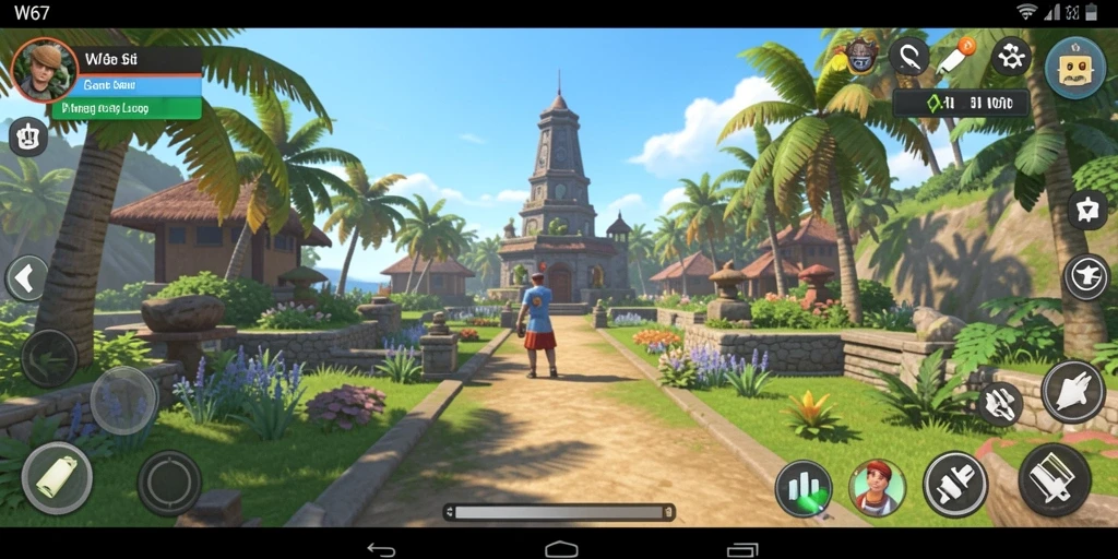 Tampilan gameplay W67 yang menarik dan penuh warna.