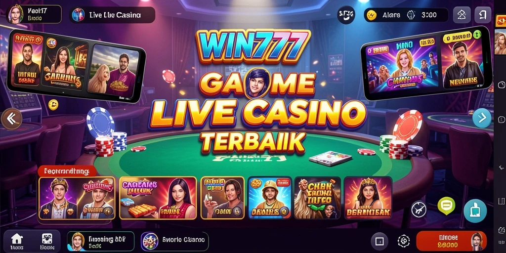Tampilan gameplay Live Casino yang memukau dan interaktif di WIN777.